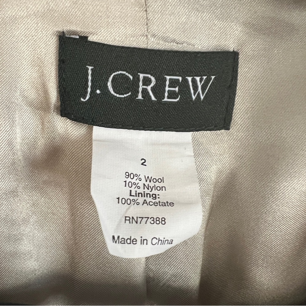 J Crew Wool Lille Cobalt Blue Belted Peacoat - Picture 6 of 8